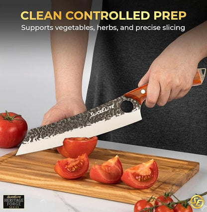 SliceElite Hand-Forged Professional Butcher Knife (3 PC PREP KNIFE SET W/SANDSLWOOD HANDLES)