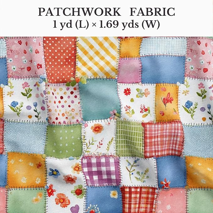 100% Cotton Fabric by the Yard – Turkish Quality Quilting & Sewing Fabric, 1 Yard x 1.69 Yards Wide, Patchwork Cotton for Crafts