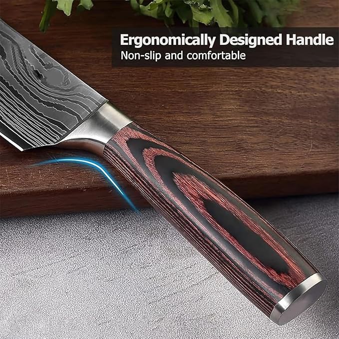 Chef Knife 8 Inch - Razor Sharp High Carbon Stainless Steel Kitchen Knife, Multipurpose Cooking Knife for Chopping Meat & Veggies, Ideal Gift