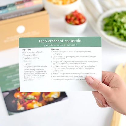 PPP Meal Planner with 72 Recipe Cards (5 Ingredients or Less – Photo Edition) | Weekly Menu Planner | Sturdy Box | 12 Reusable Grocery Lists | 5 Blank Recipe Cards | Card Protector | Recipe Ideas