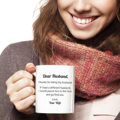 Thanks For Being My Husband Mug, Gifts For Husband From Wife, Valentines Day Gifts Mugs For Husband, Father's Day Gifts For Husband, Christmas Gifts, Anniversary Presents For Him Tea Cup