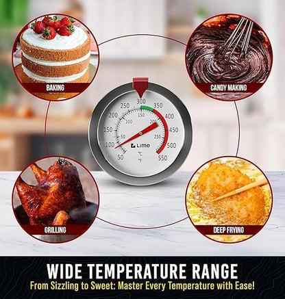 CRAFT911 Candy Thermometer with Pot Clip - Deep Fry Oil Thermometer for Frying and Candle Making (Lemon)