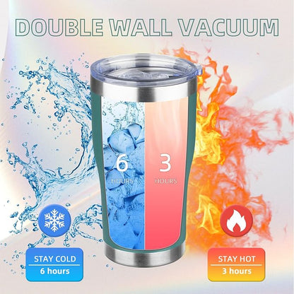 MEZMUT 20oz Coffee Tumbler with Lid and Straw Double Wall Vacuum Insulated Cup Stainless Steel Travel Mugs Insulated for Hot and Cold Leakproof Powder Coated Tumbler for Indoor and Outdoor(Deep Green)