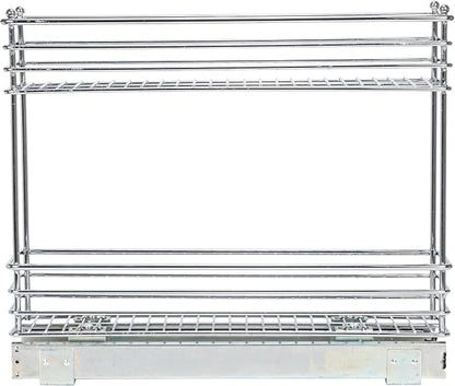 Household Essentials Chrome 2-Tier Sliding Cabinet Organizer, 5"