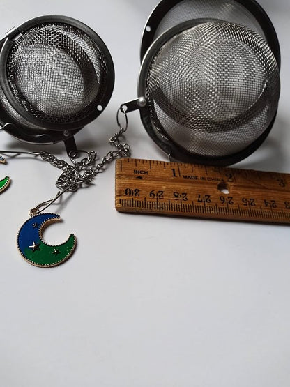 Tea Infusers for Loose Leaves with Blue Moon Charms Set of 2
