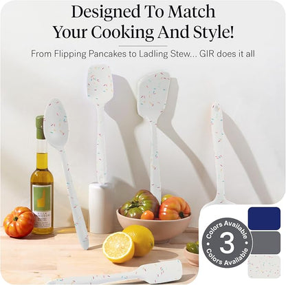 GIR: Get It Right 10-Piece Silicone Ultimate Kitchen Utensil Set – Spatulas, Ladle, Flip, Spoons, Whisk, Peeler & Spoonula – Nonstick, Non-Toxic, Heat-Resistant – Sprinkles