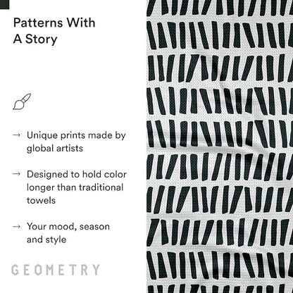 GEOMETRY Kitchen Tea Towels - Quick Dry Microfiber Dish Towels for Kitchen All Lined Up, 18" x 30" 1 Pack