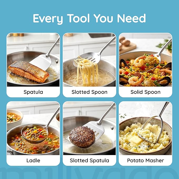 Soup Ladle, PrStainless Steel Ladle, 15" Ladles for Serving or Cooking, Premium Quality, Dishwasher Safe, Heavy Duty Durable Metal, 4 Ounce Kitchen Ladel