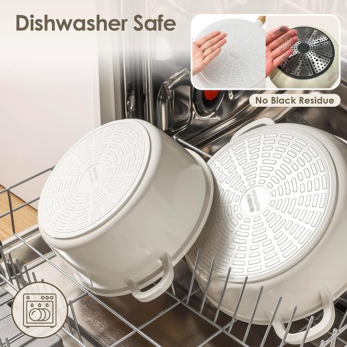 SENSARTE 13Pcs Ceramic Nonstick Cookware Set, Non-toxic Healthy Pots and Pans Set Ceramic Kitchen Frying Pans Set with Stay-cool Handle, PFAS/PTFE/PFOA Free, Dishwasher Safe, Induction Compatible