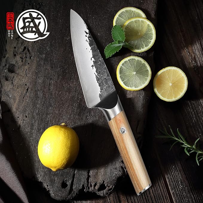MITSUMOTO SAKARI 4.5-Inch Japanese Paring Knife, SKD-11 Steel | Compact blade for peeling and slicing, SKD-11 high carbon steel, non-stick coating, pakkawood handle