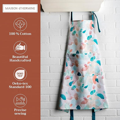 Maison d' Hermine 100% Cotton Apron for women with Pocket Kitchen Chef Apron for Men Cooking Spring Summer