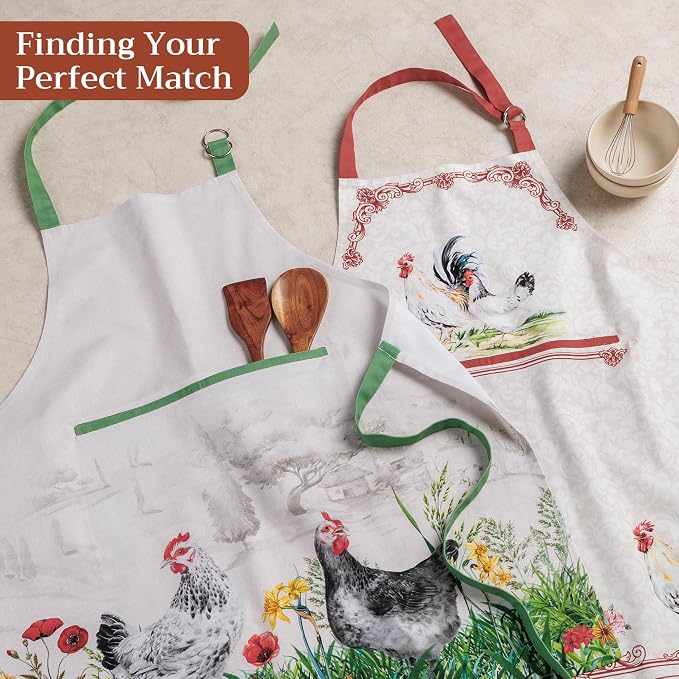 Maison d' Hermine 100% Cotton Apron for women with Pocket Kitchen Chef Apron for Men Cooking Spring Summer