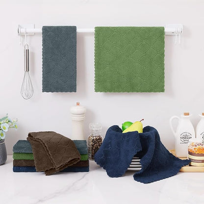 Homaxy 16 Pack Kitchen Cloths Dish Towels-10" x 20", Super Soft and Absorbent Coral Velvet Dishcloths, Fast Drying No Lint Microfiber Cleaning Cloth