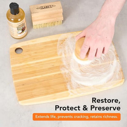CLARK'S Cutting Board Refined Coconut Soap - Plant Based Food Safe Castile Soap For Countertops Butcher Blocks Bamboo And Utensils - Cleans And Restores Wood - Use Before Food Grade Mineral Oil