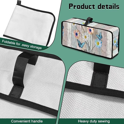 Slim Toaster 2 Slice Compact Thin Cover for 2 Slice Slim Toaster, Butterfly Daisy Dust Covers for Kitchen Appliances, Easy to Fold and Carry Water-Resistant