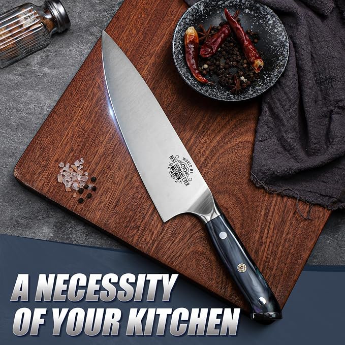 Huusk Husband Valentines Day Gifts, Husband Birthday Gifts, Chef Knife For Kitchen, Best Husbend Ever Gift Idea for Anniversary, Stainless Kitchen Knife With Resin Handle