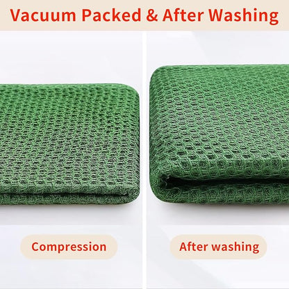 Homaxy 100% Cotton Waffle Weave Kitchen Dish Cloths, Ultra Soft Absorbent Quick Drying Dish Towels, 12 x 12 Inches, 18-Pack, Grass Green