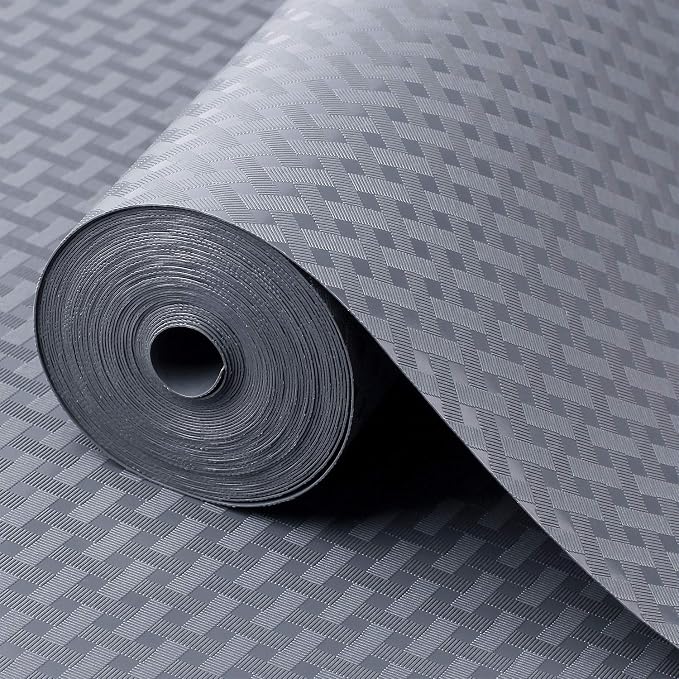 Shelf Liners for Kitchen Cabinets Refrigerator Liners Waterproof Kitchen Cupboard Liner Durable Plastic Drawer Mats EVA Material Non Adhesive Fridge Liner for Shelves - Gray 17.5 x 78.7 Inches