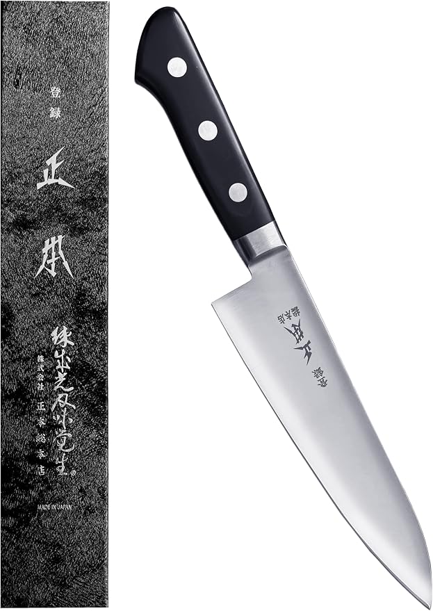MASAMOTO VG Japanese Chef Knife 7.1" (180mm) Gyuto Professional Chef's Knife, Ultra Sharp Japanese Stainless Steel Blade, Duracon Handle, Made in JAPAN