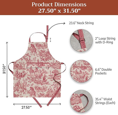 Maison d' Hermine 100% Cotton Apron for women with Pocket Kitchen Chef Apron for Men Cooking Spring Summer