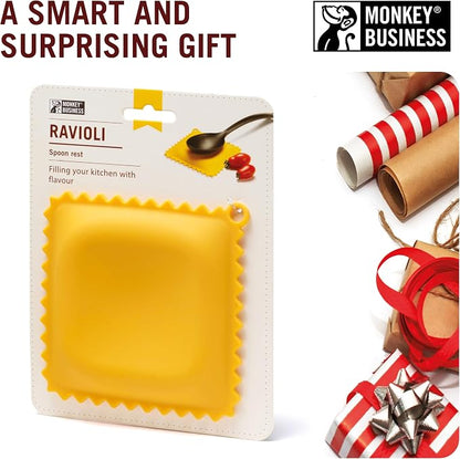 The Original Ravioli-Shaped Spoon Rest | Spoon Rest for Kitchen Counter | Cool and Cute Kitchen Accessories | from a Collection of Different Pasta-Shaped Unique Kitchen Gadgets | by Monkey Business