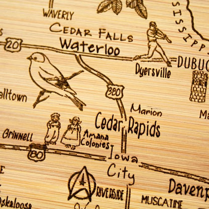 Totally Bamboo A Slice of Life Iowa State Serving and Cutting Board, 11" x 8.75"