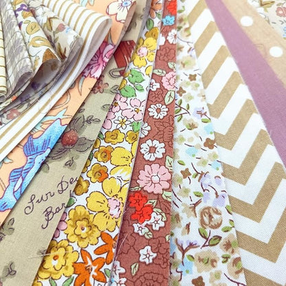 84 Pcs Jelly Roll Fabric Strips for Quilting Sewing 2.6 Inch Precut Cotton Floral Fabric Strips Bundles DIY Sewing Supplies Brown