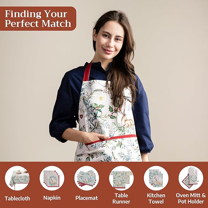 Maison d' Hermine 100% Cotton Apron for women with Pocket Kitchen Chef Apron for Men Cooking Spring Summer