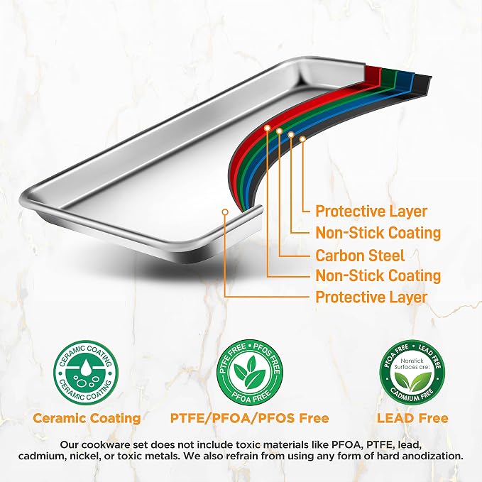 NutriChef Aluminum Baking Sheet w/ Cooling Rack - Thick & Durable Cookie Sheet Tray for Baking Pastries, Cookies, Bacon, & More - PFOS, PTFE, PFOA FREE, Dishwasher Safe (13" x 10")