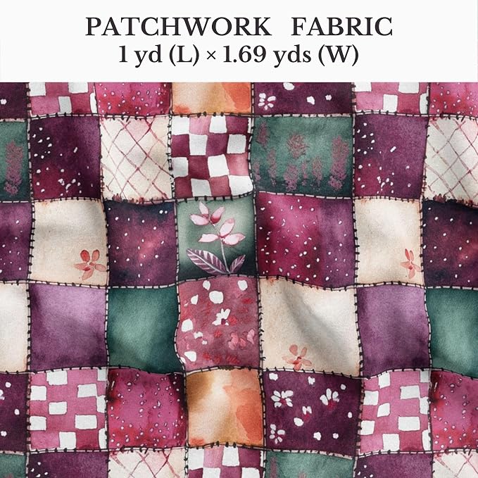 100% Cotton Fabric by the Yard – Turkish Quality Quilting & Sewing Fabric, 1 Yard x 1.69 Yards Wide, Patchwork Cotton for Crafts
