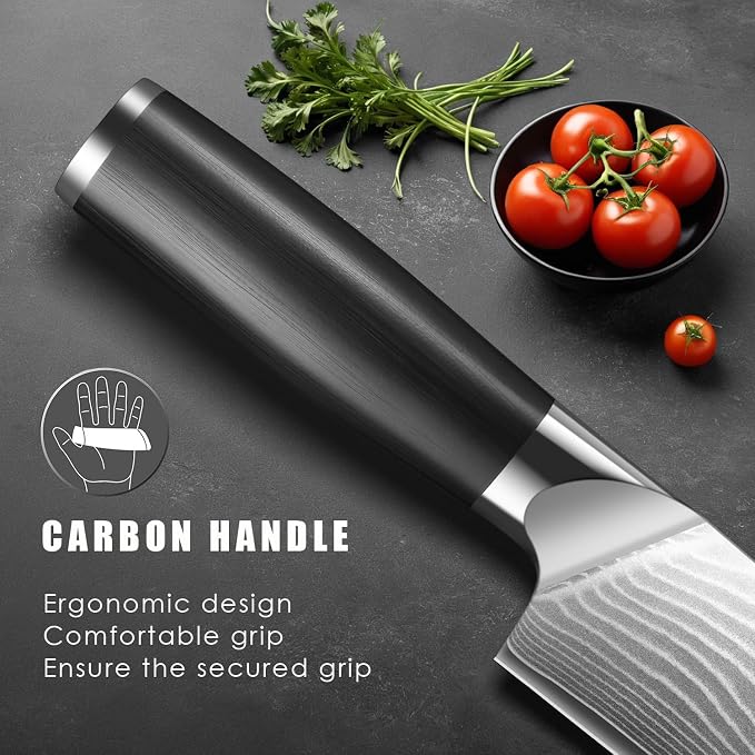 Damascus Chef Knife 8 Inch, Professional Japanese VG10 Damascus Steel Super Sharp Kitchen Knife, G10 Ergonomic Color Wooden Handle with Luxury Gift Box