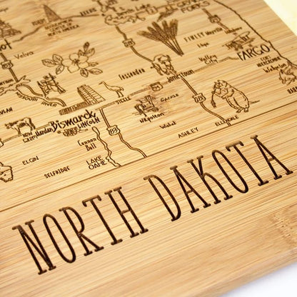 Totally Bamboo A Slice of Life North Dakota State Serving and Cutting Board, 11" x 8.75"