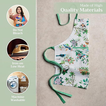 Maison d' Hermine 100% Cotton Apron for women with Pocket Kitchen Chef Apron for Men Cooking Spring Summer