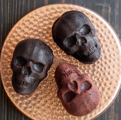 Nordic Ware Halloween Bakeware, Haunted Skull Cakelet Pan, Bronze (Pack of 3)