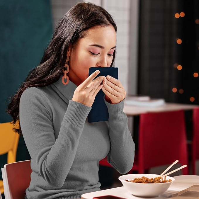 Utopia Kitchen Navy Blue Cloth Napkins [12 Pack, 18x18 Inch] Absorbent Cotton Blend Washable and Reusable for Dinner, Restaurant, Lunch, Wedding and Hotel