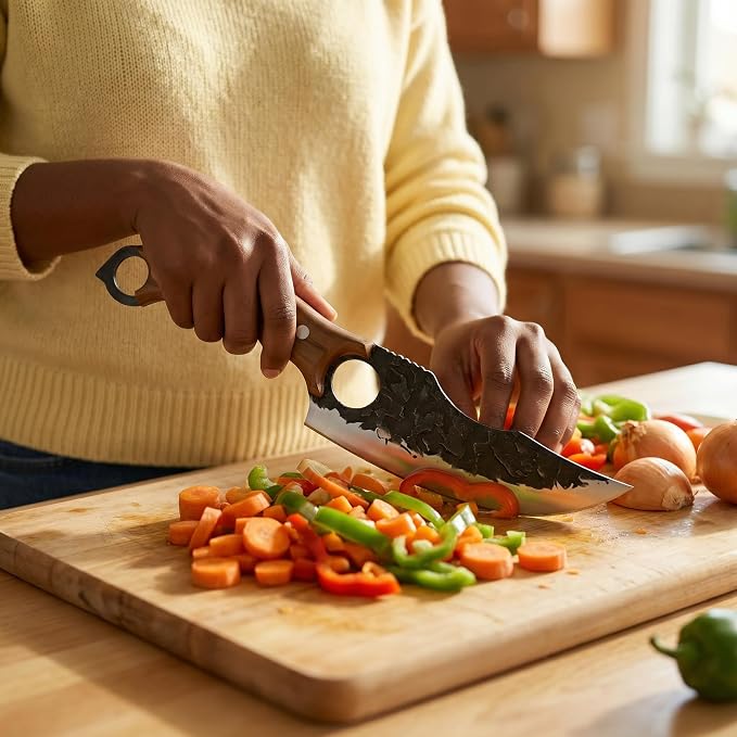 6 Inch Forged High Carbon Steel Kitchen Knife, Chef Knife for Meat/Vegetable Cutting & Deboning