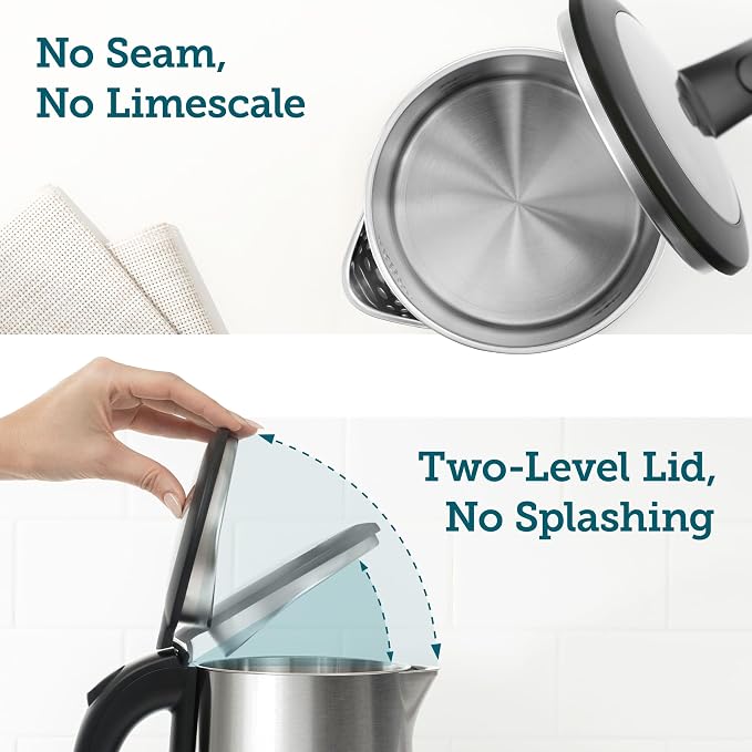 Cosori Electric Kettle,No Plastic Inner Lid,Filter & Spout,Stainless Steel Tea Kettle,Automatic Shut Off & Boil-Dry Protection,Durable Tea-Kettle Boiler-& Heater,1.5L/1500W,Silver,(Pack of 6)