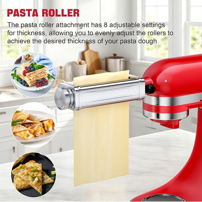 Pasta Maker Attachment for all KitchenAid Stand Mixer, including Pasta Sheet Roller