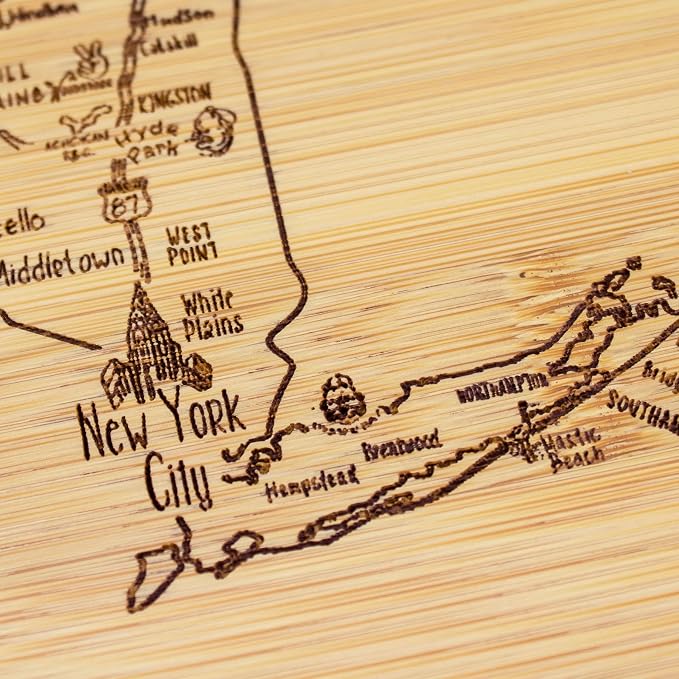 Totally Bamboo A Slice of Life New York State Serving and Cutting Board, 11" x 8.75"