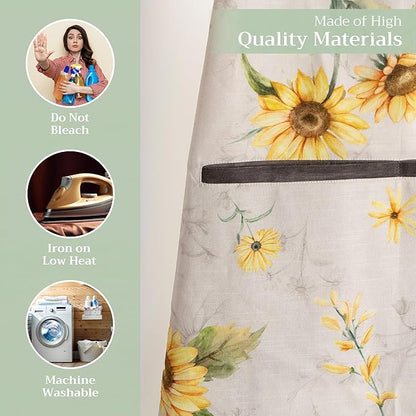 Maison d' Hermine 100% Cotton Apron for women with Pocket Kitchen Chef Apron for Men Cooking Spring Summer