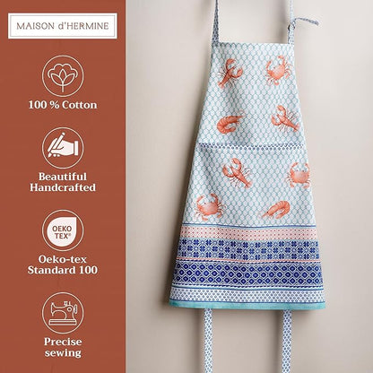 Maison d' Hermine 100% Cotton Apron for women with Pocket Kitchen Chef Apron for Men Cooking Spring Summer