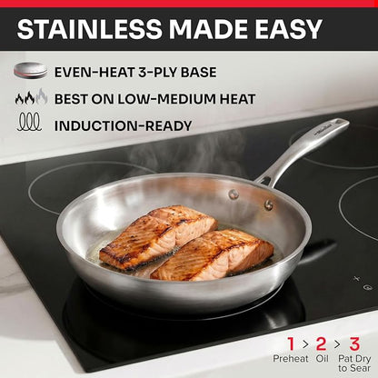 Mueller 17-Piece Stainless Steel Pots and Pans Set – Tri-Ply Ultra-Clad Pro Cookware Set, Induction Ready, Oven Safe, Even-Heat Aluminum Core, Includes Skillets, Saucepans, Dutch Oven, Stockpot