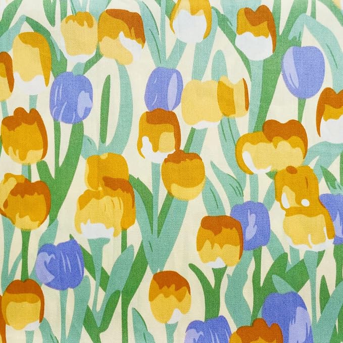 42-8" Precut Quilt Cotton Fabric Squares for Quilting Clearance Sewing DIY Project Floral Fabric Squares (Purple Yellow)