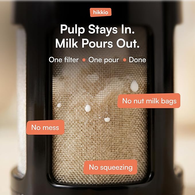 Plant Based Nut Milk Maker Machine with Pulp Filter, Homemade Almond, Hazelnut, Oat, Seed & Coconut Milk Maker, Blends & Strains in One Container – Easy to Clean, 20oz