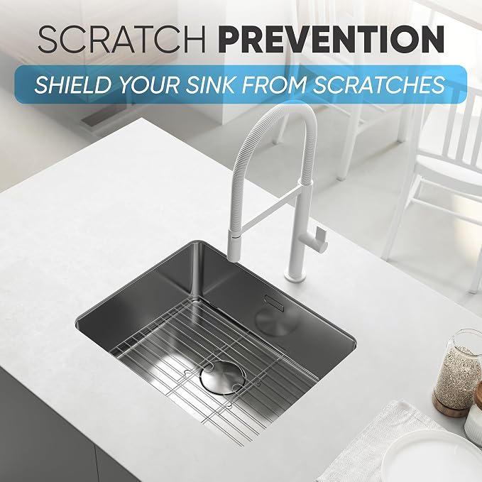 Better Houseware Sink Protectors for Kitchen Sink, Rust-Resistant Scratch-Preventing Stainless Steel Sink Protector Grid, Non-Slip Kitchen Sink Rack for Washing, 12 x 10.25 x 1 Inch (2 Pack)