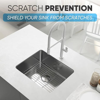 Better Houseware Sink Protectors for Kitchen Sink, Rust-Resistant Scratch-Preventing Stainless Steel Sink Protector Grid, Non-Slip Kitchen Sink Rack for Washing, 12 x 10.25 x 1 Inch