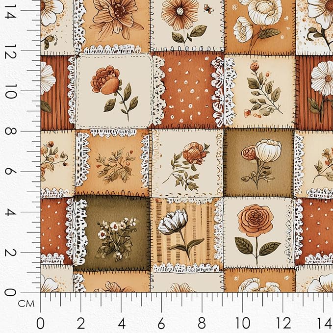 Cotton Patchwork Quilting Fabric Panel – 155×100 cm, 100% Cotton, Made in Türkiye (PRT_KUP 01-001) (Kup 01-031, Fabric Panel 53x155cm)