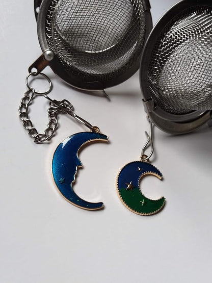 Tea Infusers for Loose Leaves with Blue Moon Charms Set of 2