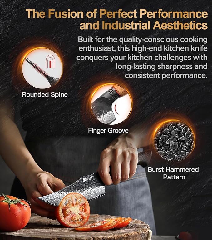 XINZUO 5.9 Inch Viking Knife With Ergonomic Wood Handle,Hand Forged High Carbon Steel Boning Knives For Kitchen Meat Cutting