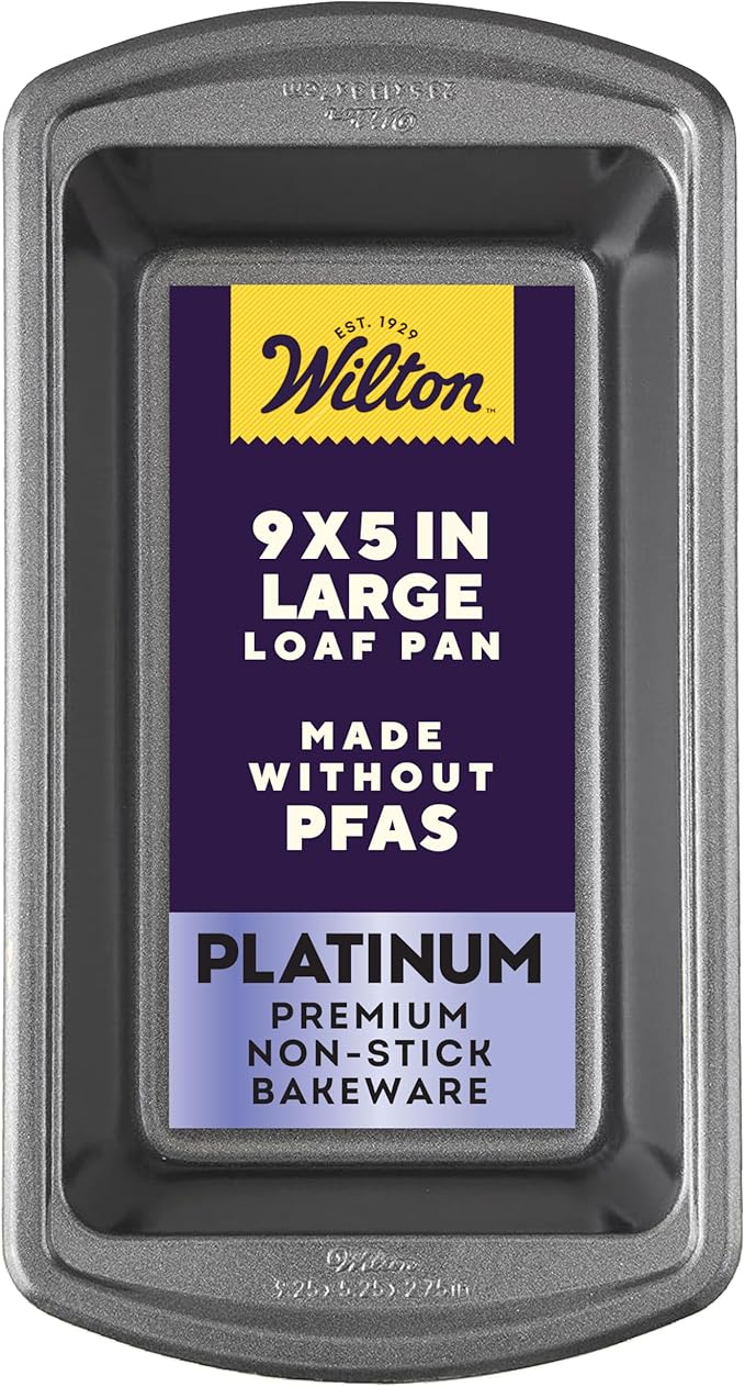 Wilton Platinum Non-Stick Loaf Pan - Stainless Steel Bakeware - Perfect for Baking, Roasting & Cooking - Made without PFAS - Packaging May Vary - 9 x 5 x 2.75 Inches